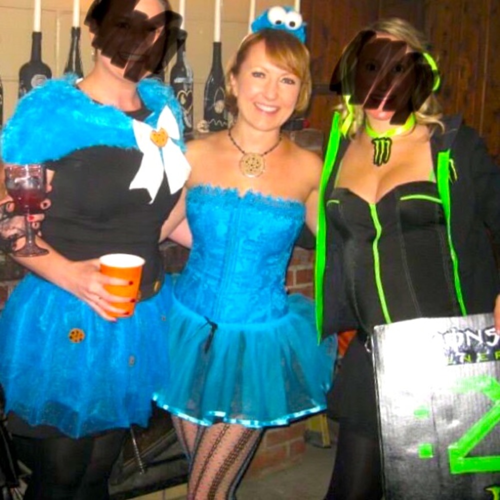 Sexy Cookie Monster costume with accessories